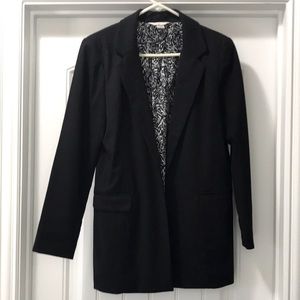 Christopher & Banks, boyfriend black jacket, small slightly worn